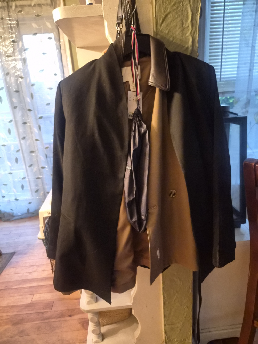 H&M Black Jacket with Brown Inner Panel